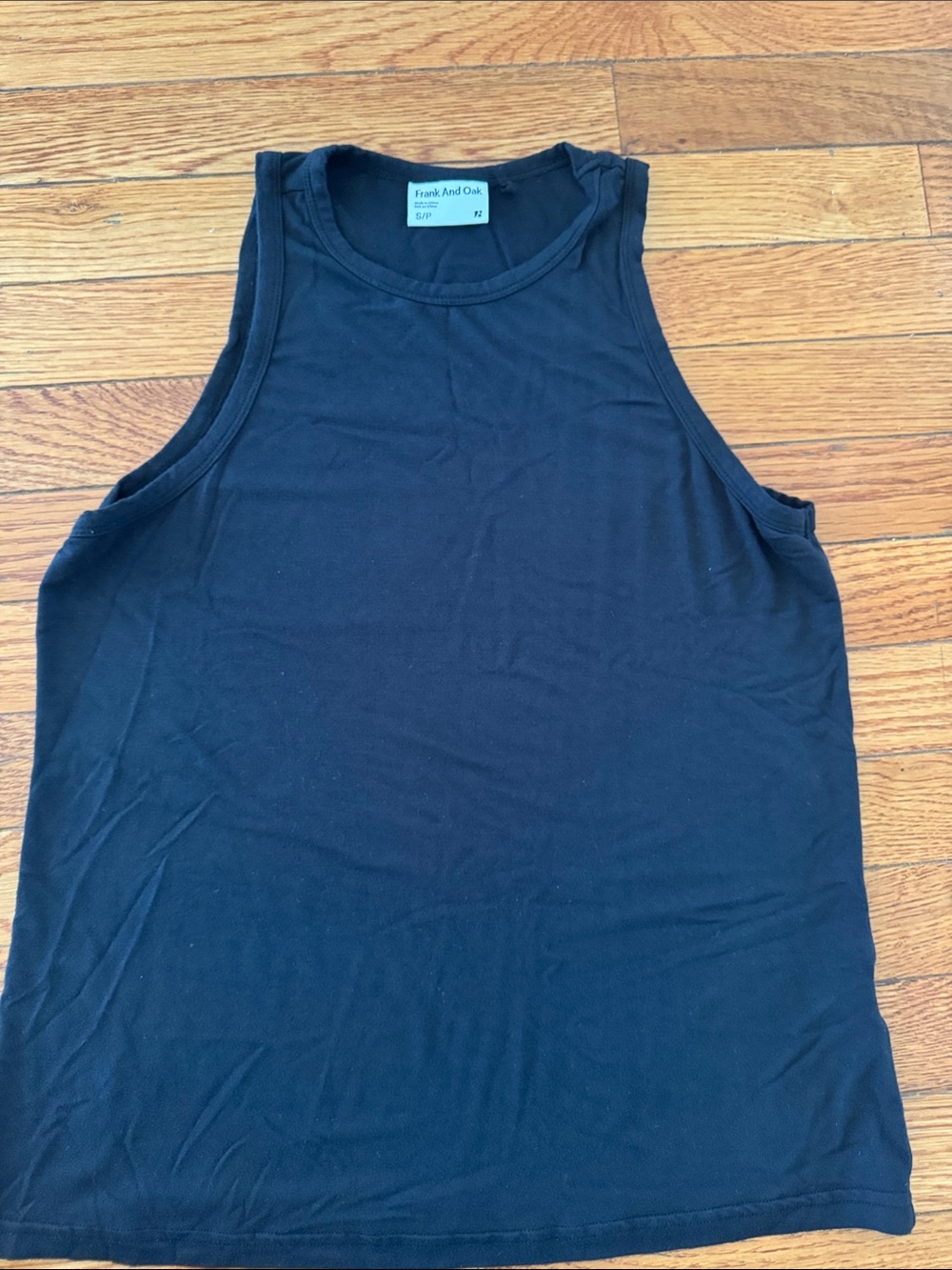 Frank & Oak Black Muscle Tank Top